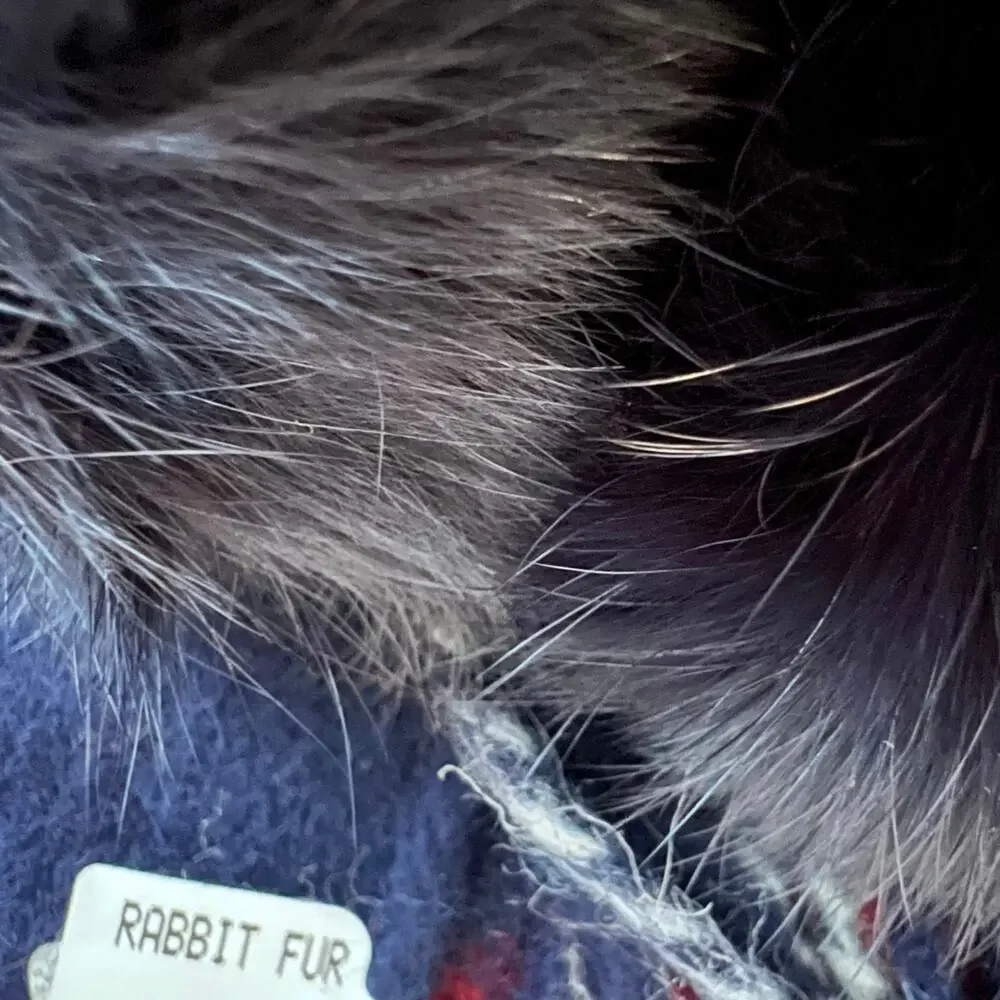 Cashmere Scarf Hand Tailored With Rabbit Fur Pom Poms size OS